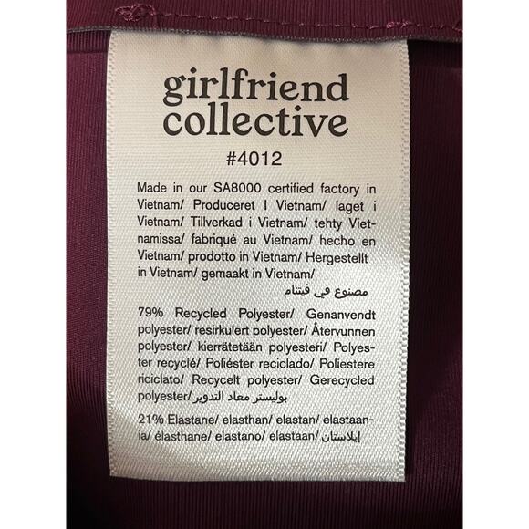 Girlfriend Collective leggings High Waist Capri burgundy size Small S - Picture 4 of 5